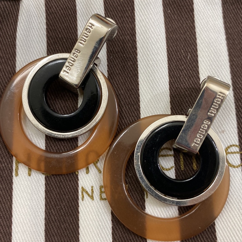 Henri Bendel Statement Earrings, with Henri Bendel bag, preowned